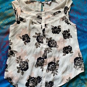 Floral Blouse with Lace Detailing